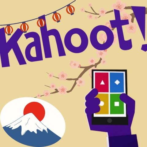 Visuel kahoot avec éléments japonais